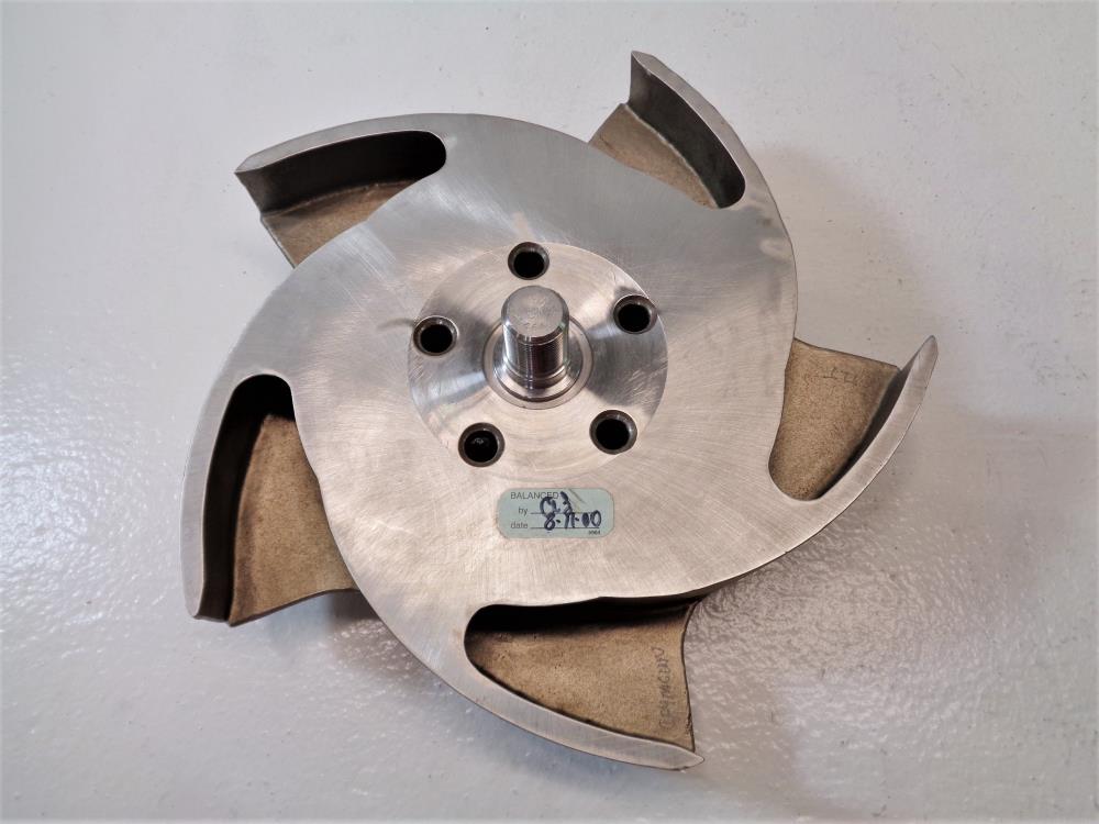 5-Vane Pump Impeller, CD4M, 12.5" Dia., 3/4" MNPT, 6" Base Opening